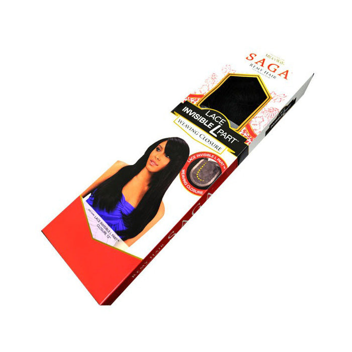 Saga Remy 100% Human Hair Lace Invisible L Part Weaving Closure - YAKI 10/12"