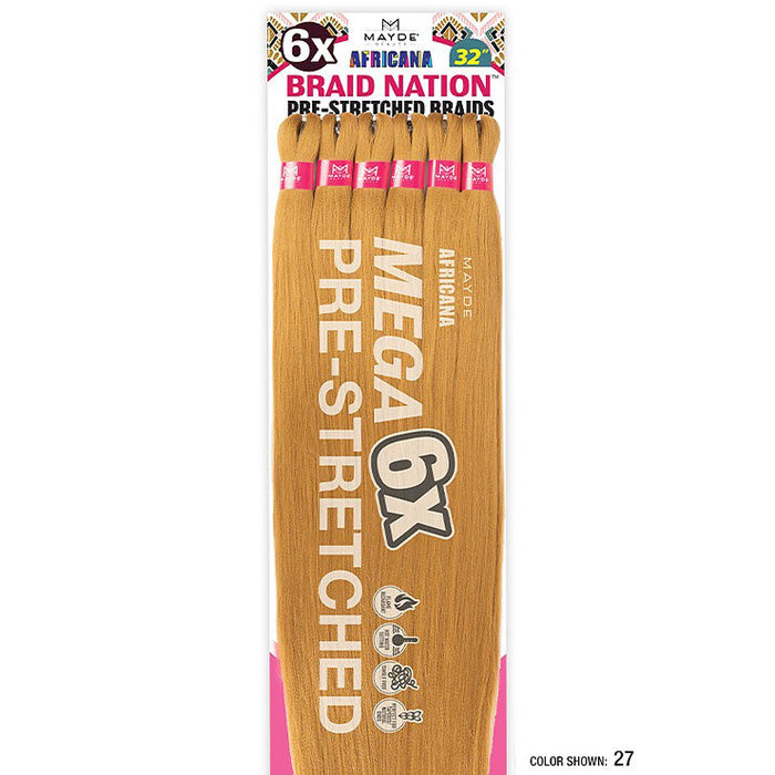 Mayde Beauty Africana Pre-Stretched Braid - 6X BRAID NATION 32"