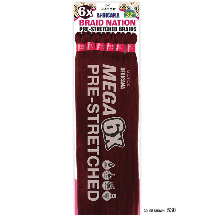 Mayde Beauty Africana Pre-Stretched Braid - 6X BRAID NATION 32"