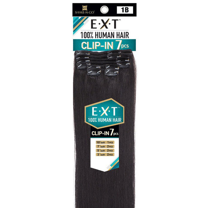 Shake N Go EXT 100% Human Hair Extension Weave CLIP IN 7PCS - STRAIGHT 14"