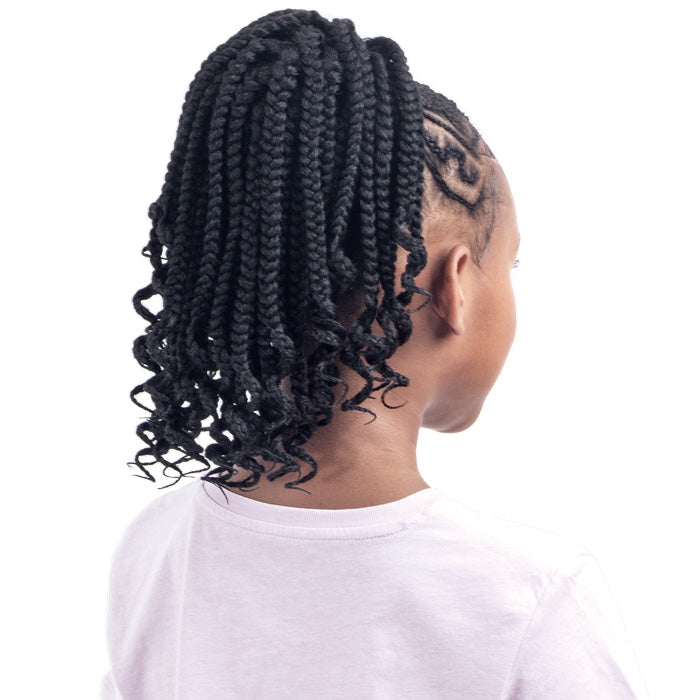 Shake N Go For Kids Drawstring Ponytail - BOX BRAID WITH CURLS