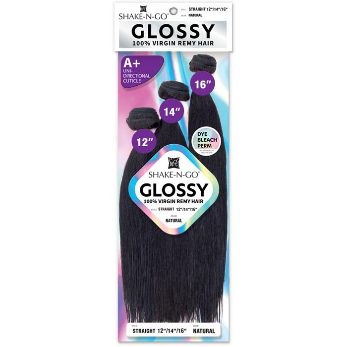 Shake N Go Glossy 100% Virgin Remy Hair Weave - STRAIGHT (Multi Length) 3 Pcs