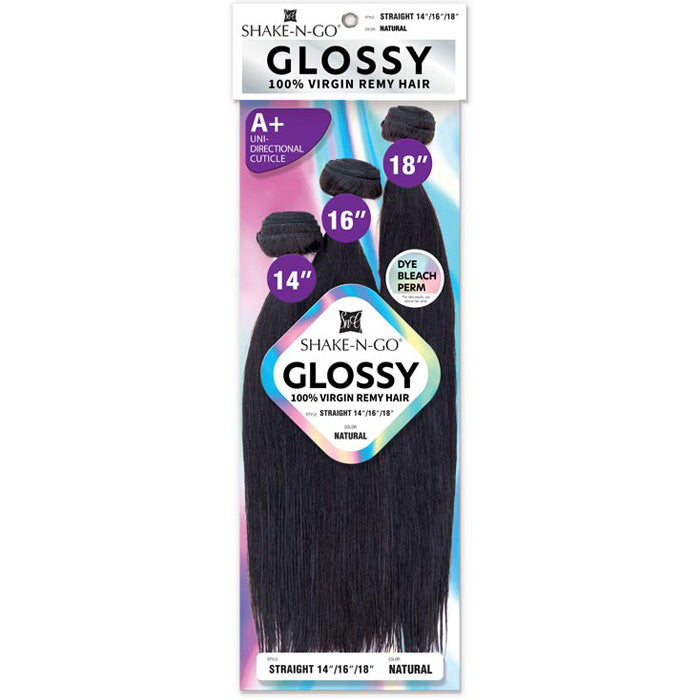 Shake N Go Glossy 100% Virgin Remy Hair Weave - STRAIGHT (Multi Length) 3 Pcs