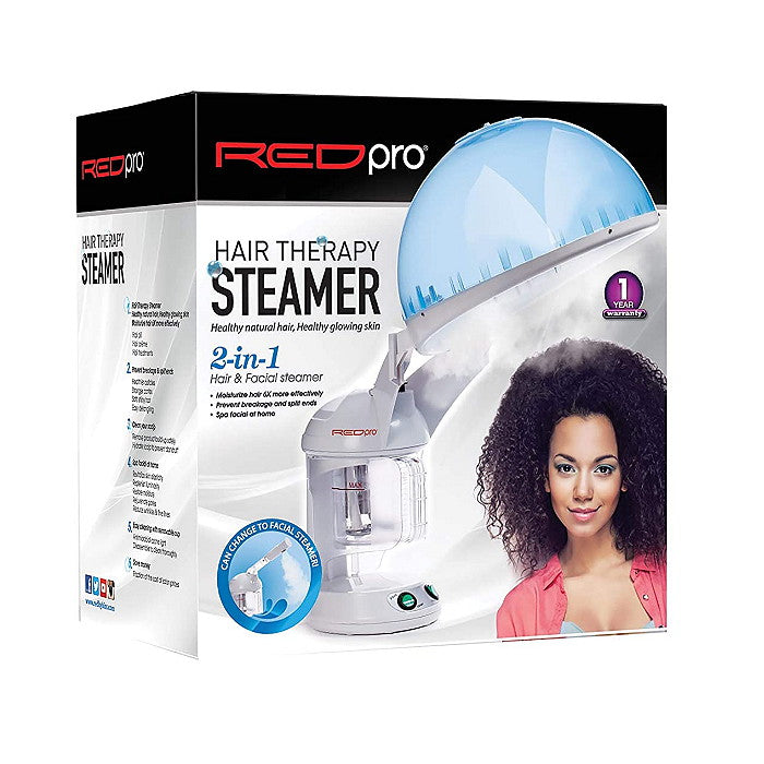 Red Pro Hair and Facial Steamer - HAIR THERAPY 2-IN-1
