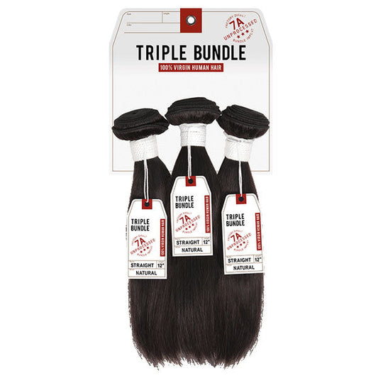 Sensationnel Bare & Natural Unprocessed 100% Virgin Human Hair Triple Bundle 7A STRAIGHT