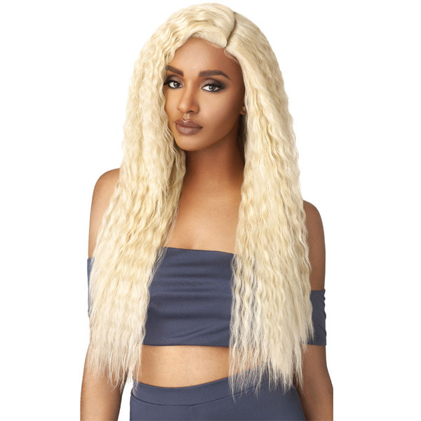 Outre Purple Pack Brazilian Boutique Human Hair Blend 5x5 W Part Closure - SUPER WAVE 18/20/22 Inch (3 Bundles)