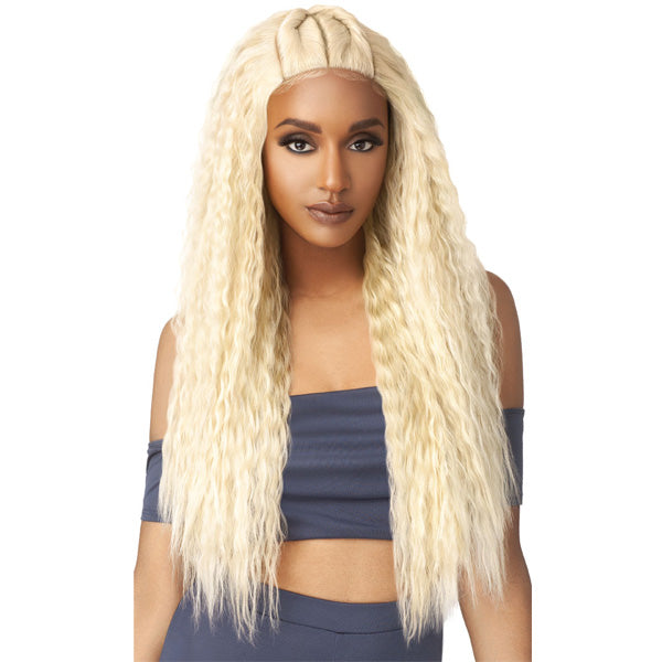 Outre Purple Pack Brazilian Boutique Human Hair Blend 5x5 W Part Closure - SUPER WAVE 18/20/22 Inch (3 Bundles)