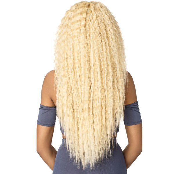 Outre Purple Pack Brazilian Boutique Human Hair Blend 5x5 W Part Closure - SUPER WAVE 18/20/22 Inch (3 Bundles)