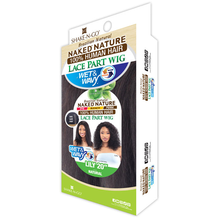 Shake N Go Naked Nature 100% Human Hair Lace Part Wig - LILY 20" - Wet & Wavy