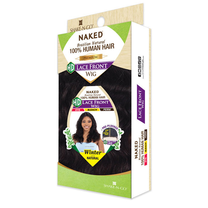 Shake N Go Naked Brazilian Natural 100% Human Hair Premium HD Lace Front Wig - WINTER