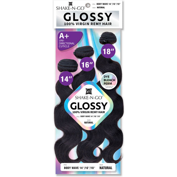 Shake N Go Glossy 100% Virgin Remy Hair Weave - BODY WAVE (Multi Length) 3 Pcs