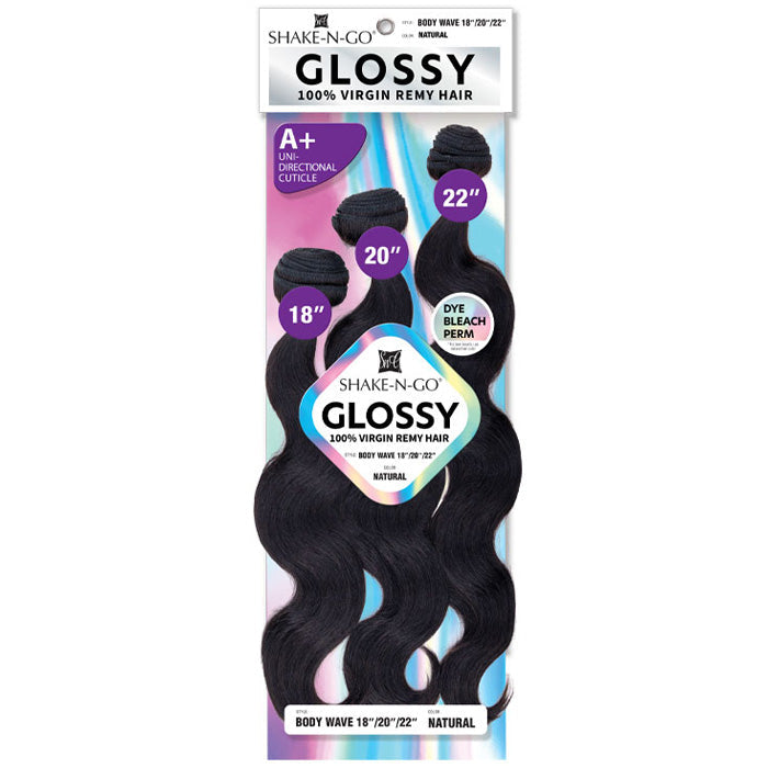 Shake N Go Glossy 100% Virgin Remy Hair Weave - BODY WAVE (Multi Length) 3 Pcs