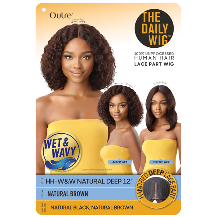 Outre The Daily 100% Unprocessed Human Hair Lace Part Wet & Wavy Wig - NATURAL DEEP 12