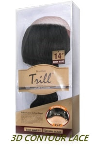 Trill Unprocessed Brazilian Virgin Human Hair 3D CONTOUR LACE 4X4 CLOSURE BODYWAVE 14 Inch