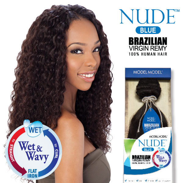 Model Model Nude Blue Virgin Remy 100% Human Hair Weaves - BRAZILIAN DEEP WAVE 12"