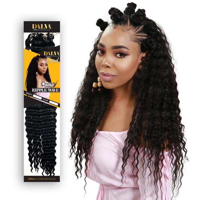 Ultima Dalva Collagen Protein Hair Crochet Braid - RIPPLE WAVE BULK BRAID 18"