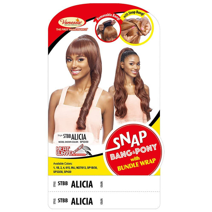 Vanessa Snap Bang & Pony Bundle Removable Bang Wrap Ponytail - STBB ALICIA