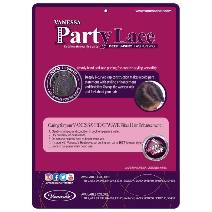 Vanessa Party Lace Deep J-Part Wig - DJ DARLA