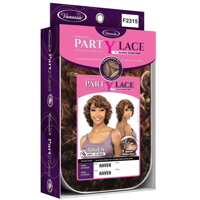 Vanessa PartY Lace Y-Shaped Wider Part Lace Wig - RAVEN