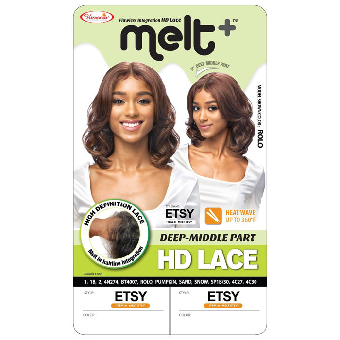 Vanessa Melt Deep Middle Part HD Lace Front Wig - ETSY