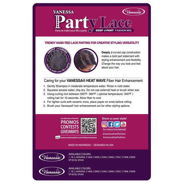 Vanessa Party Lace Deep J-Part Fashion Wig - DJ GAVIN