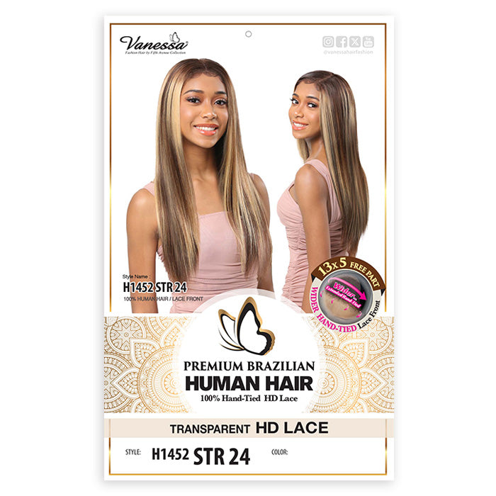 Vanessa Premium Brazilian Human Hair Glueless 13x5 HD Lace Front Wig - STR 24