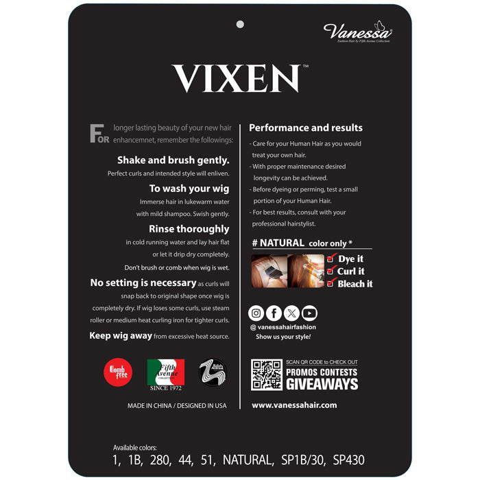 Vanessa Vixen 100% Human Hair Full Wig - HH ZARIA