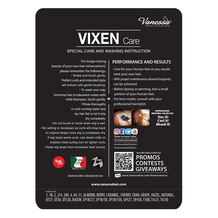 Vanessa Vixen 100% Human Hair Full Wig - HH ILON