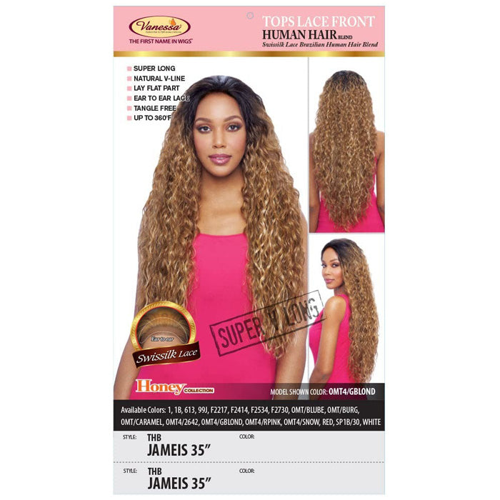 Vanessa Honey Brazilian Human Hair Blend Swissilk Lace Front Wig - THB JAMEIS 35