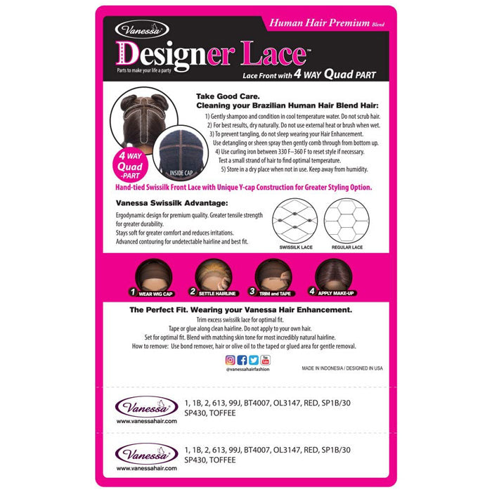 Vanessa Human Hair Blend Designer Lace Front Wig - TQHB MONICA