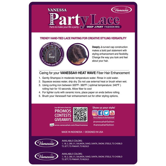 Vanessa Party Lace Deep J-Part Lace Wig - NASI