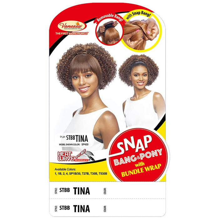 Vanessa Snap Bang & Pony Bundle Removable Bang Wrap Ponytail - STBB TINA