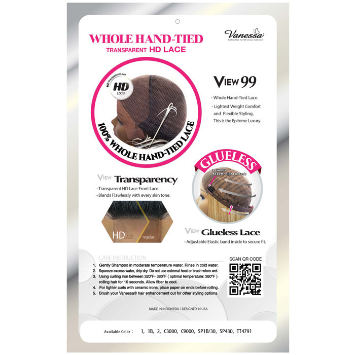 Vanessa View 99 Glueless Whole Hand-Tied Human Hair Blended HD Lace Wig - VIEW 99 HB LEX