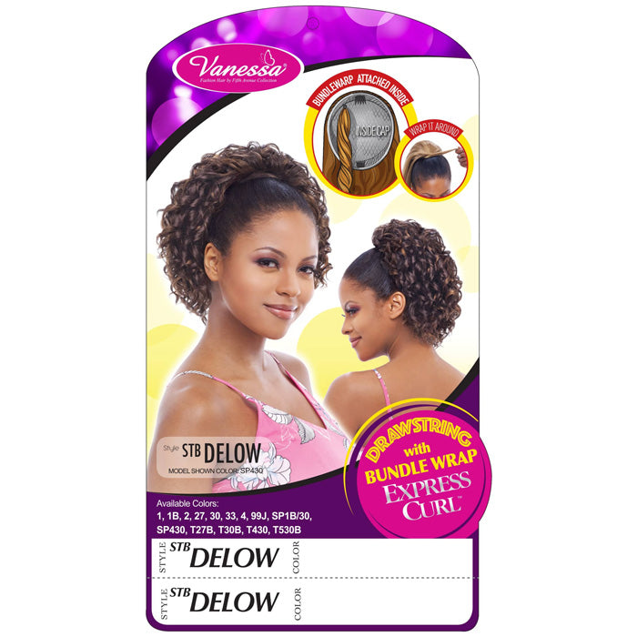 Vanessa Drawstring Ponytail With Bundle Wrap Express Curl - STB DELOW