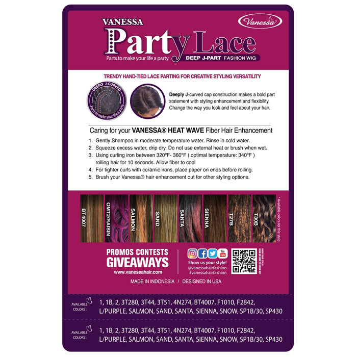 Vanessa Party Lace Deep J-Part Lace Wig - DJ LOLA