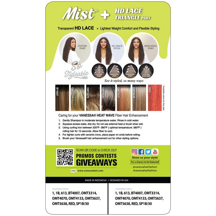 Vanessa Mist Triangle Part HD Lace Part Wig - SYDNEE