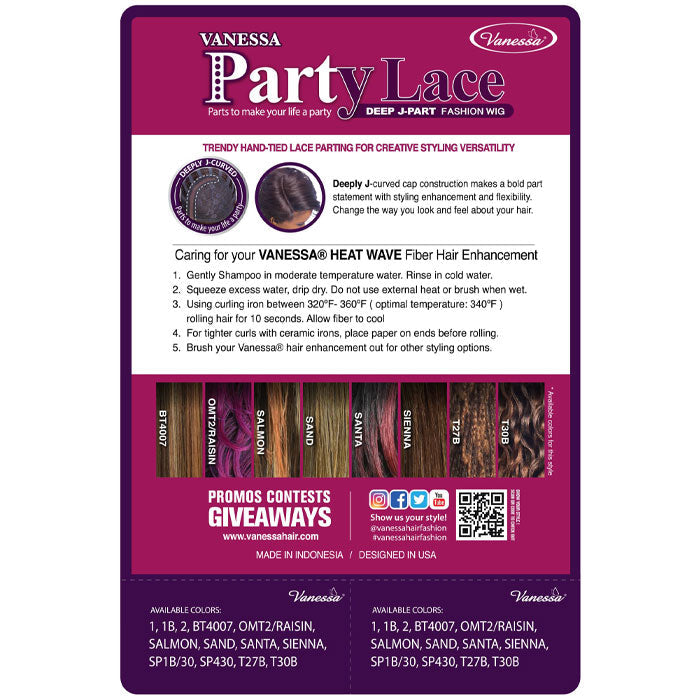 Vanessa Party Lace Deep J-Part Lace Wig - DJ HANI