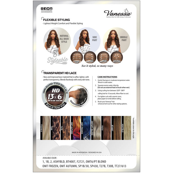 Vanessa View 136 HD 13x6 Hand-Tied Lace Front Wig - VIEW136 ELINA