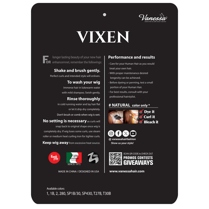 Vanessa Vixen 100% Human Hair Full Wig - HH SEIS