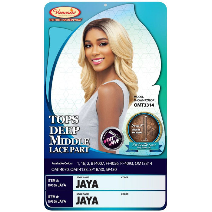 Vanessa Top Deep Middle Lace Part Swissilk Lace Front Wig - TOPS DM JAYA