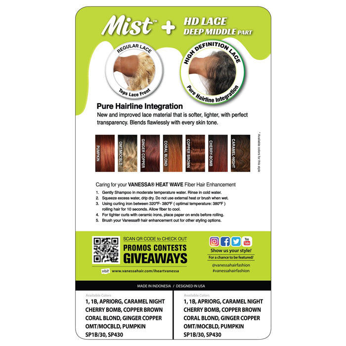 Vanessa Mist HD Deep Part Lace Wig - COOKIE