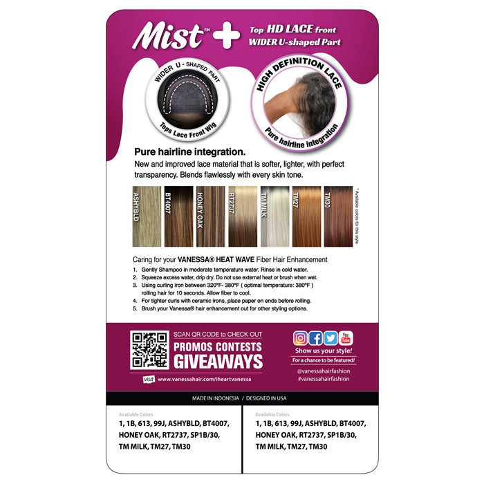 Vanessa Mist HD Lace Wider U-Part Wig - ROMO