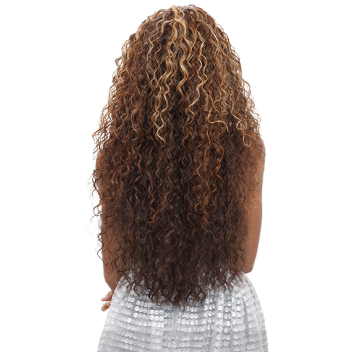 Vanessa Honey-4 Brazilian Human Hair Blend Lace Front Wig MOGANY