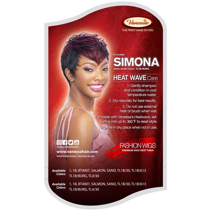 Vanessa Fashionwigs Premium High Heat Fiber Wig - SIMONA