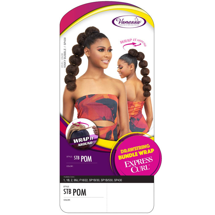 Vanessa Express Curl Hair Drawstring Bundle Wrap Ponytail - STB POM