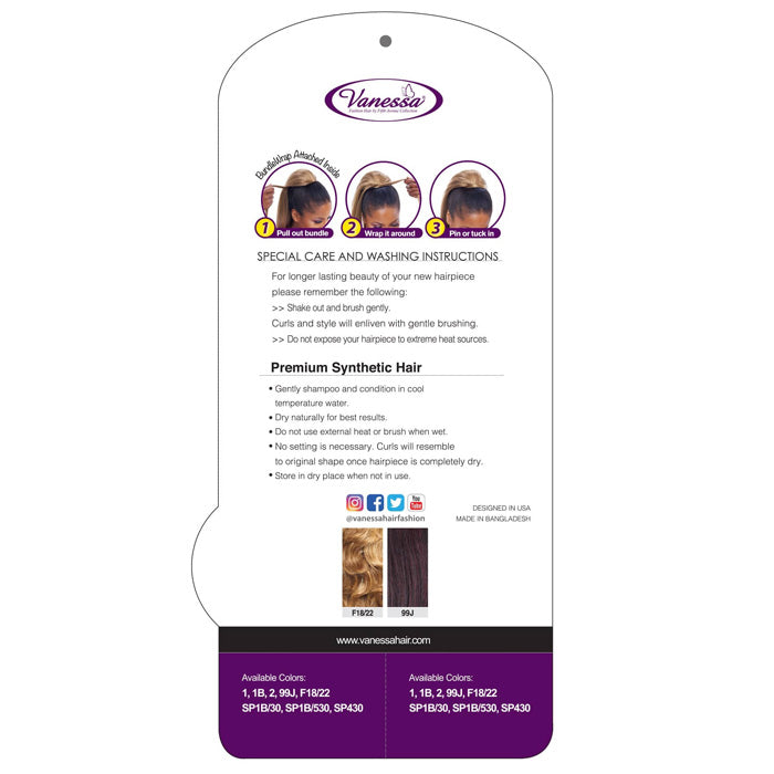 Vanessa Express Curl Hair Drawstring Bundle Wrap Ponytail - STB POM