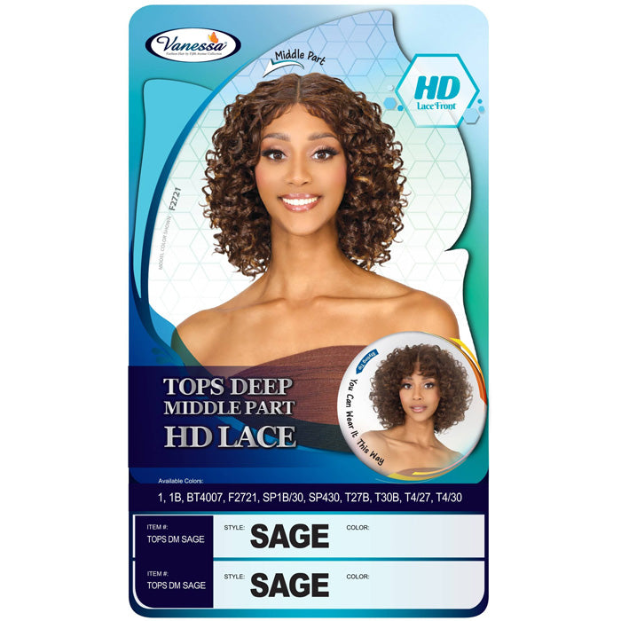 Vanessa Top Lace HD Lace Front Part Wig - TOPS DM SAGE