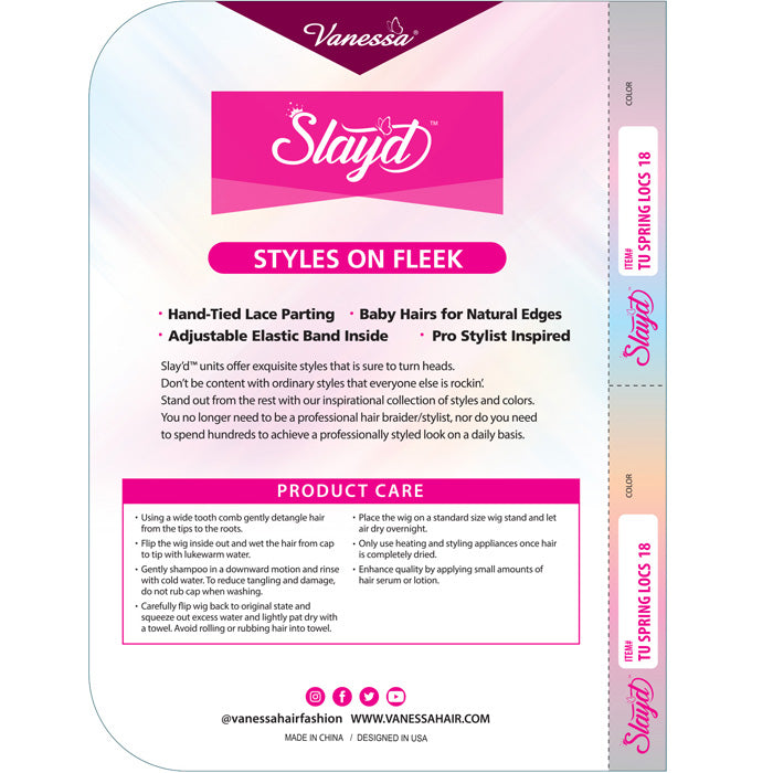 Vanessa Slayd Braided Lace Part Wig - TU SPRING LOCS 18