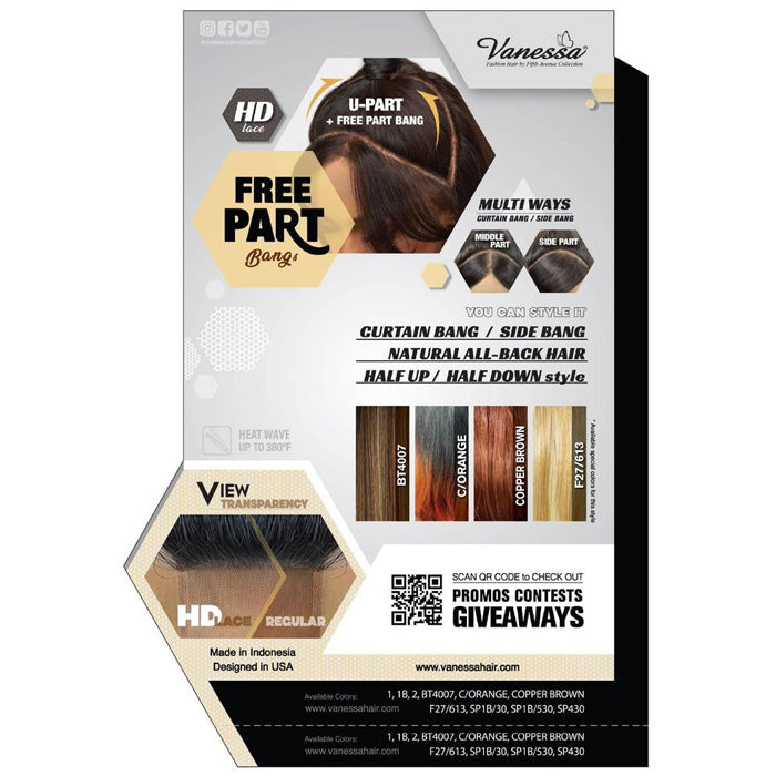 Vanessa View U-Bang Half Updo & Bnag U-Part HD Lace Front Wig - VIEW U-BANG WAVE