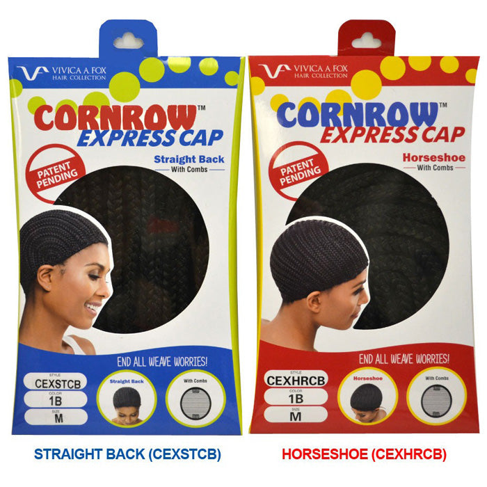 Vivica A Fox Cornrow Express Cap STRAIGHT BACK or HORSESHOE (With Combs)